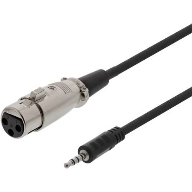 Deltaco XLR Kabel till 3.5 mm 1.5 Meter, 3-pin XLR, Cisco pinout - Svart