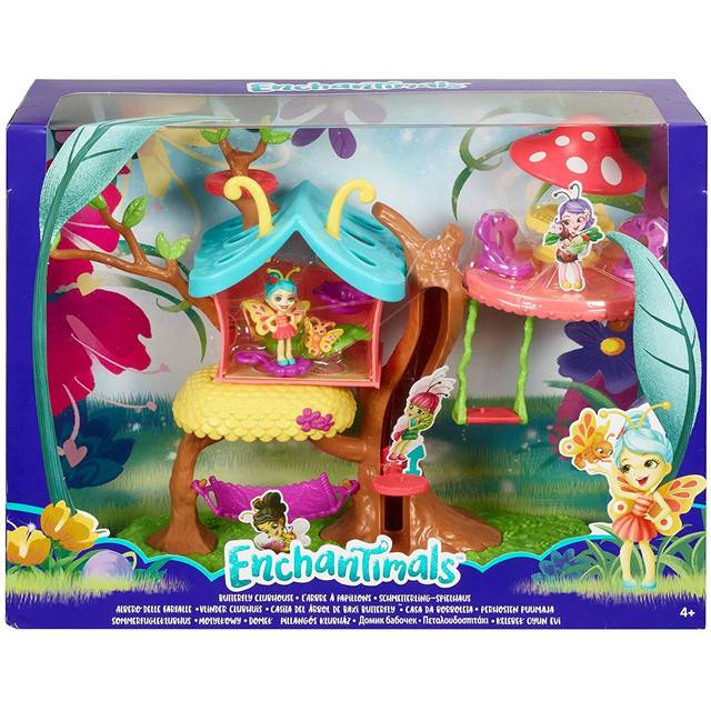 Enchantimals GBX08 Petal Park Playhouse, with Baxi Butterfly Mini Doll (2 Inch) and Wingrid Figure, Multicolored
