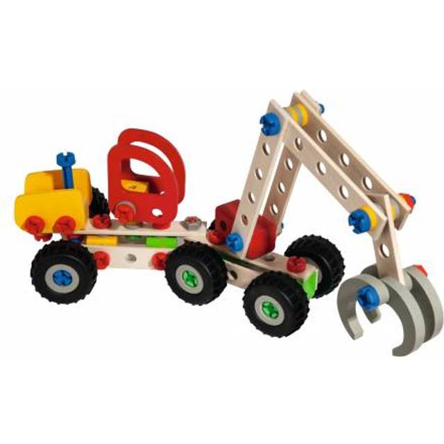 100039058 Constructor-100039058 3 Model variants: Harvester, Grader/Ground Plane, Joint Tipper Truck, 140 Pieces, FSC 100%, Beech Wood, Plastic, BSK,