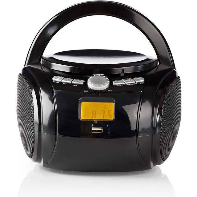 CD-spelare Boombox – batteridriven/nätströmförsörjning – stereo – 9 W – Bluetooth® – FM – USB-uppspelning – bärhandtag – vit
