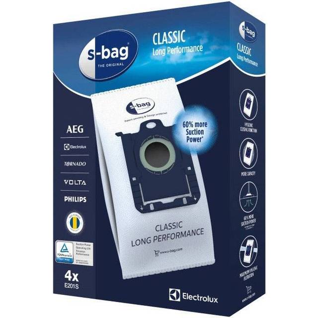 Electrolux E201 S-bag Classic Long Performance Dammsugarpåsar, 4 st.