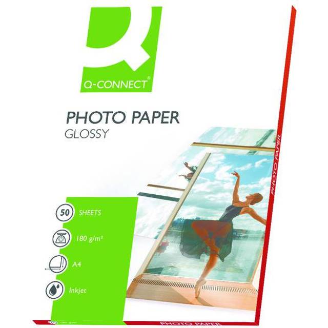 Q-Connect A4 Gloss Photo Paper 180gsm (Pack of 50) Ref KF02771