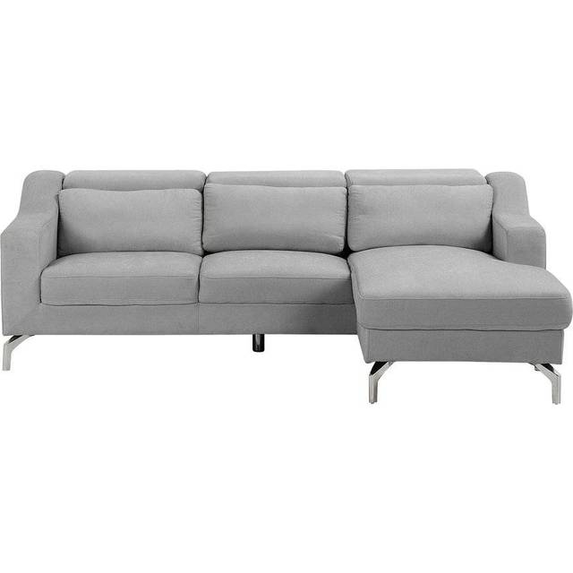 Left Hand Fabric Corner Sofa Navy Blue GLOSLI