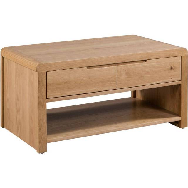 Julian Bowen Curve Single Drawer Oak Coffee Table - Wood