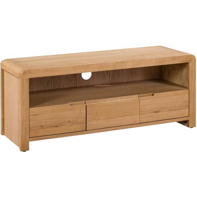 Julian Bowen Curve 3 Drawer Oak TV Unit - Wood
