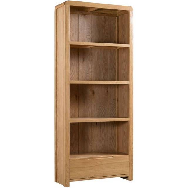 Julian Bowen Curve Oak Tall Bookcase, Brown