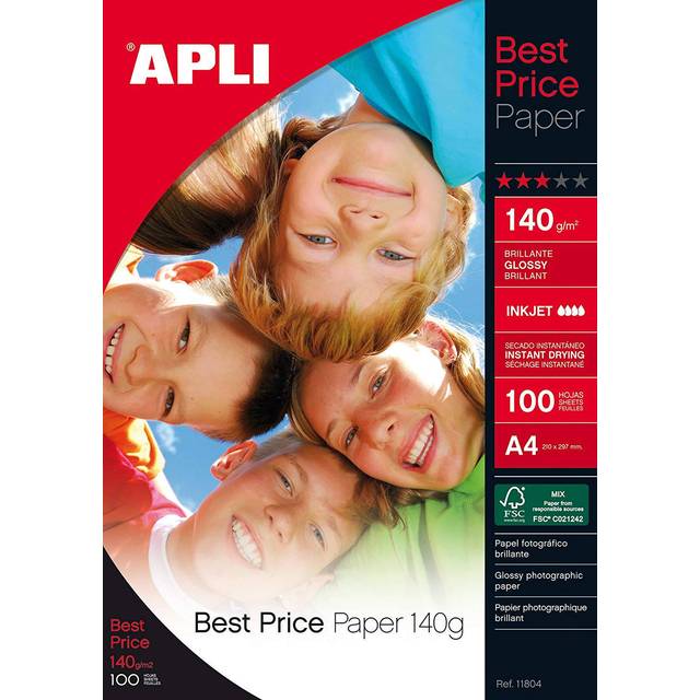 APLI 11804 photo paper A4 White Gloss