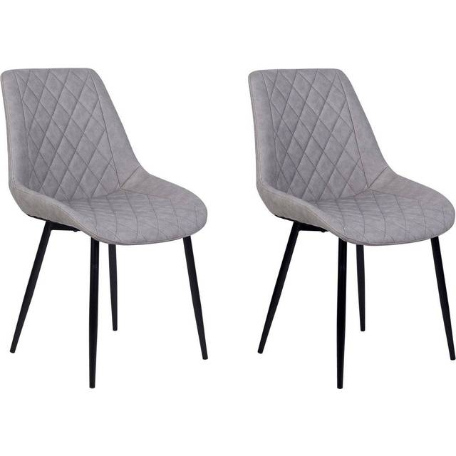 Set of 2 Dining Chairs MARIBEL Faux Leather Dark Brown