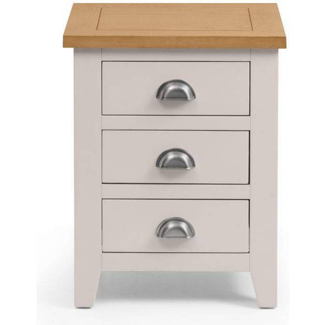 Julian Bowen Richmond 3 Drawer Bedside Table In Grey