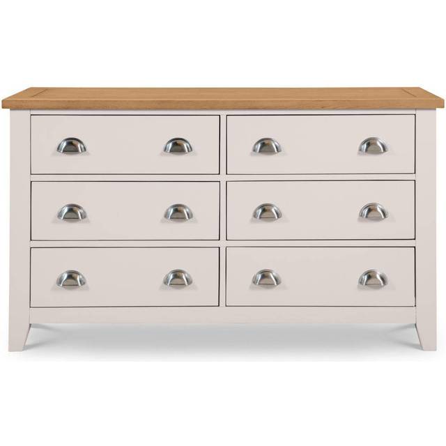 Julian Bowen Richmond 6 Drawer Wide Chest Of Drawers, Cream