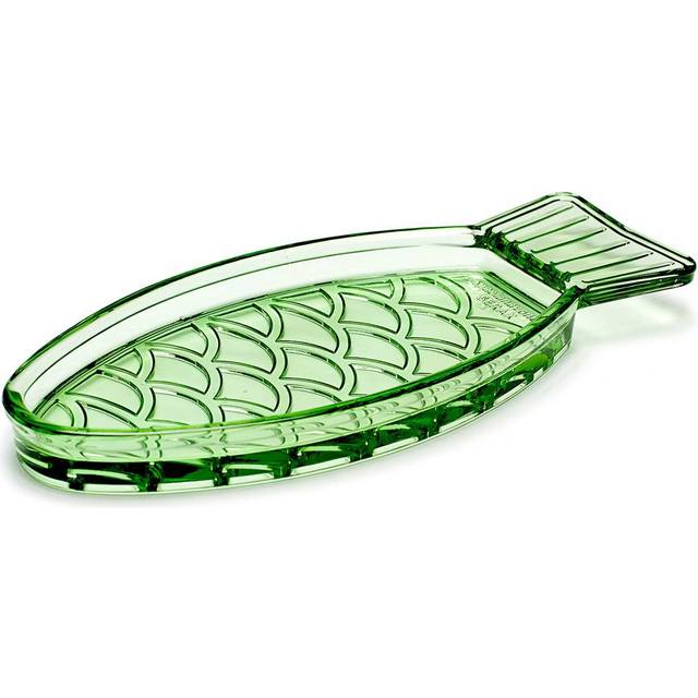Serax Fish & Fish plate 10x23 cm green