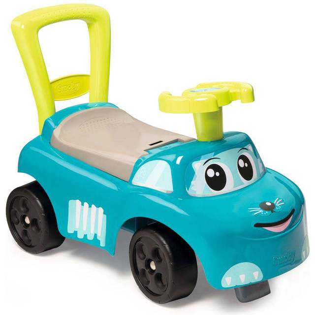 Smoby 2-in-1 Ride on Cars for Kids | Blue Push Along Walker with toy box under seat | Ergonomic and safe design with front and rear anti-topple d