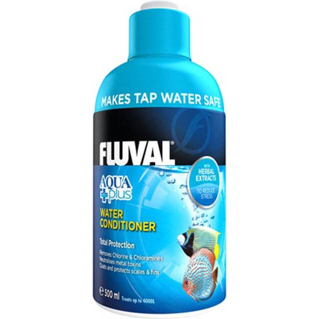 Fluval Vattenbalsam för akvarier, neutraliserar klor, kloramin och tungmetaller, lämplig för söt- och havsvatten, 500 ml