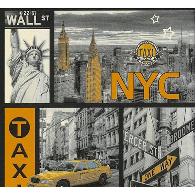 As creation york taxi streets wallpaper black yellow textured blown vinyl