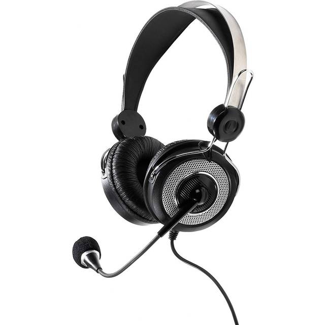 Vivanco IT-HS stereoheadset med fjärrkontroll (ultralätt, volymreglering) svart Ret Rc Retro
