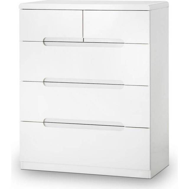 Julian Bowen Manhattan 5 Drawer White Chest of Drawers - 2+3 Drawers