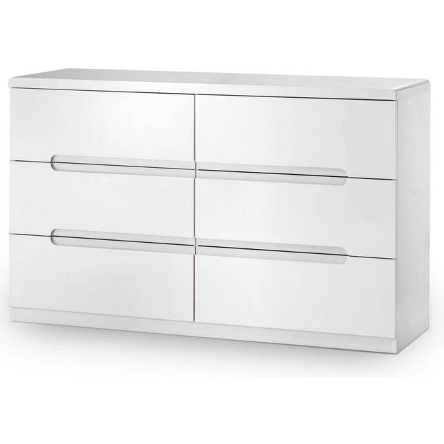 Manhattan Tall High Gloss Chest Of 5 Drawers In White