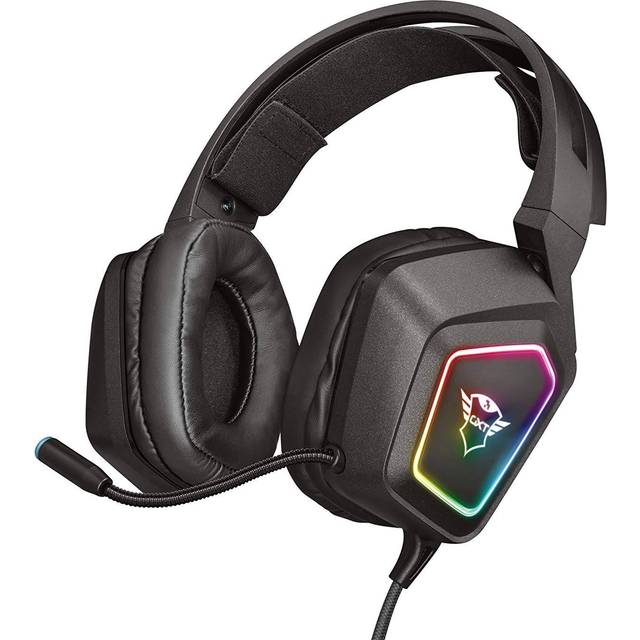 Trust Gaming Headset GXT 450 Blizz, 7.1 Surround Sound Headphones, RGB Illumination, Flexible Microphone, Volume Control, 2m Braided Cable, Over-Ear USB Headset for PC and Laptop - Black