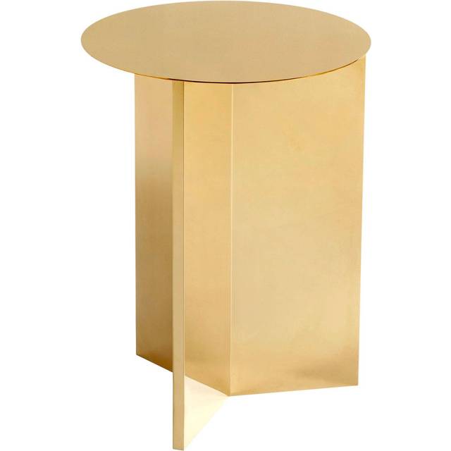 HAY - Slit Side Table High - weiß/pulverbeschichtet/H 47cm / Ø 35cm - white (47.0 x &#8960;35.0cm)