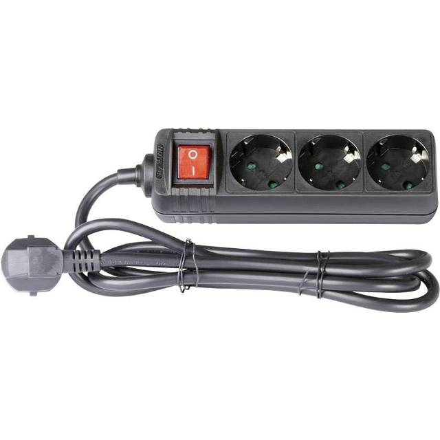 Adam Hall EU Power Strip with On/Off Switch 3 Sockets