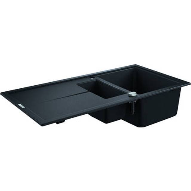 Grohe K400 1.5 Bowl Composite Kitchen Sink with Drainer - Granite Black - 31642AP0 Large Image