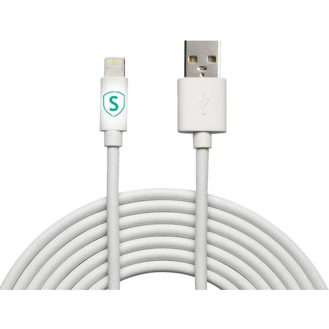SiGN Skin Lightning Kabel 2.4A, 3m - Svart/Vit