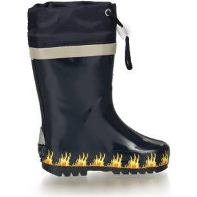 Playshoes Boys Navy Blue Fire Truck Rain Boots - 20-21