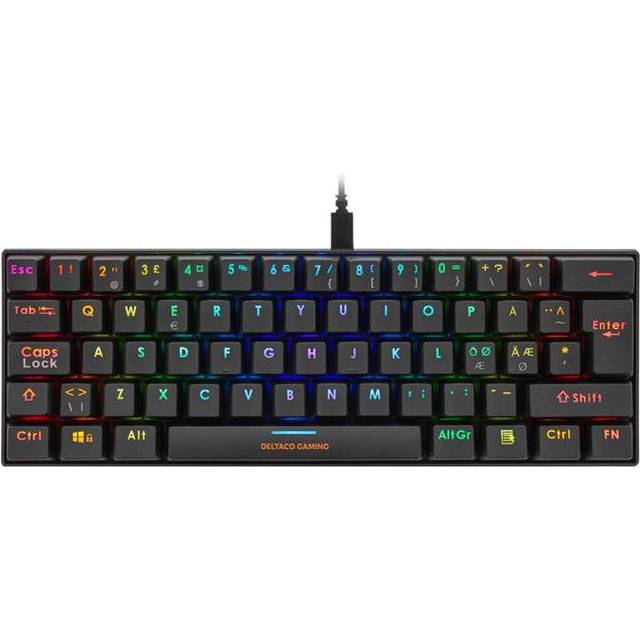 Deltaco Gaming Compact RGB Mekaniskt Tangentbord White Line [Content Red]