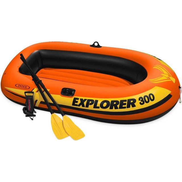 Intex Explorer Pro Inflatable Boat, Boat + Paddles + Pump, Three Person (244 x 117 x 36 cm)