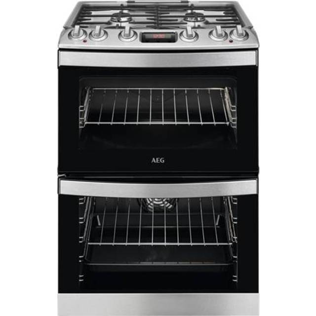 AEG CKB6540ACM 60cm Double Oven Dual Fuel Cooker - Stainless Steel