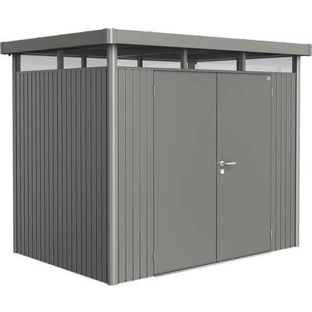 Förråd Biohort Highline H2 Dubbeldörr Metallic Kvartsgrå 4,33M²