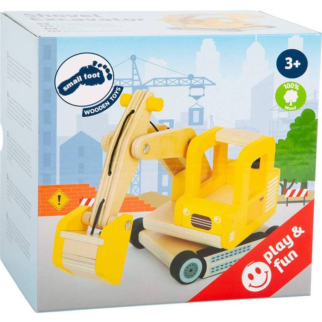 EXCAVATOR Wooden Construction Vehicle for Children, Small Foot® yellow
