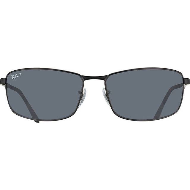 Ray Ban Polarized Grey Gradient Rectangular Mens Sunglasses RB3498 006/81 61 (Size 61)