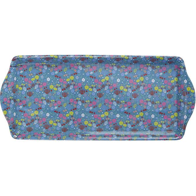 Floral Design Casey Sandwich Tray, Curved Contemporary Dining Tray, Functional Breakfast Tray