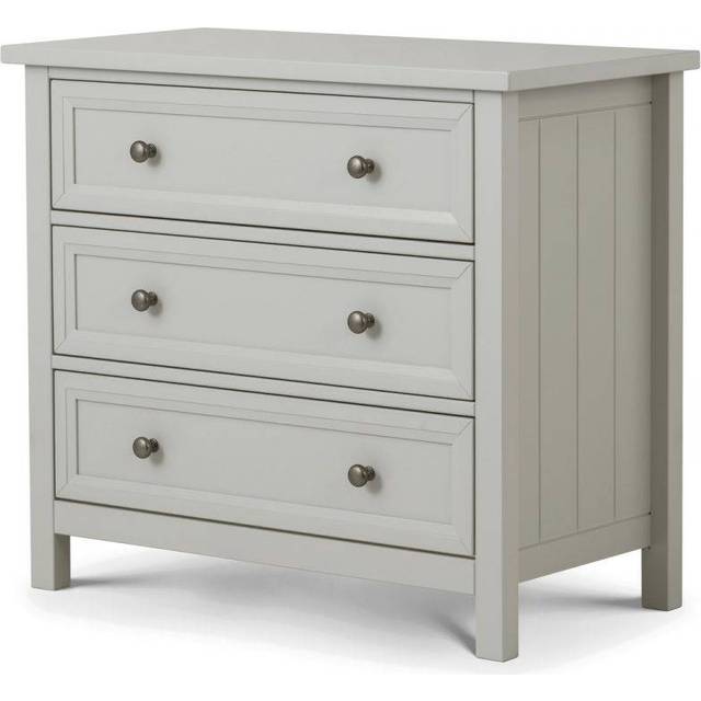 Julian Bowen Maine 3 Drawer Wide Dove Grey Chest of Drawers - 3 Drawers