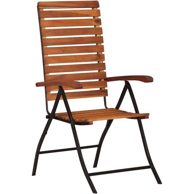 vidaXL 2 pcs Reclining Garden Chairs Solid Acacia Wood - Brown