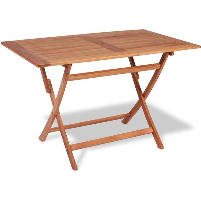 vidaXL Folding Garden Table 120x70x75 cm Solid Teak Wood - Brown