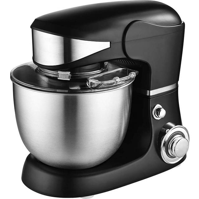 Venga! Stand Mixer, Perfect for Baking Cakes with Balloon Whisk, Flat Beater, Dough Hook and 5 Litre Stainless-Steel Bowl, 1000 W, Black, VG M 3014 BS