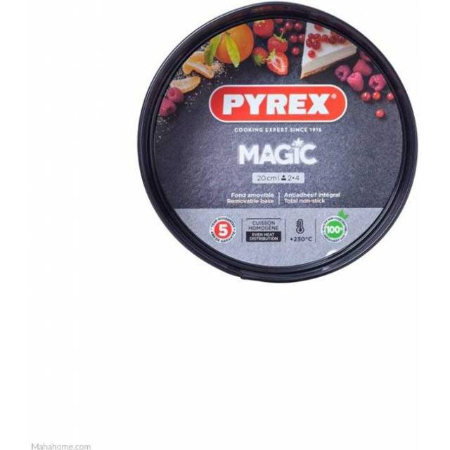 Pyrex magic spring form cake tin carbon steel non stick 20cm - black