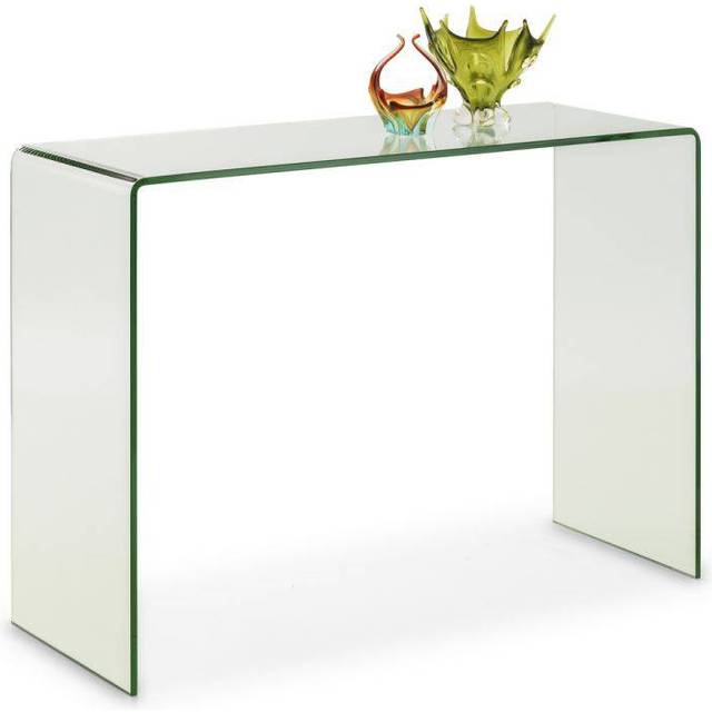 Julian Bowen Amalfi Bent Glass Console Table, Clear