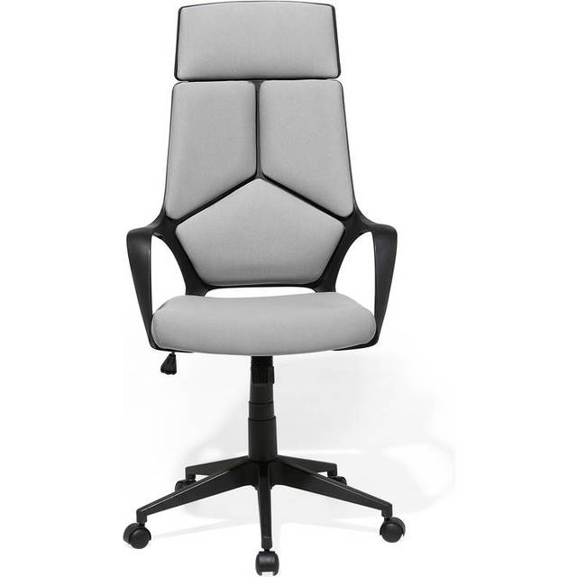 Beliani Swivel Office Chair Grey And White Delight, Grey