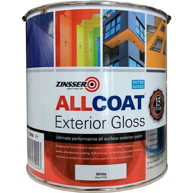 Zinsser Allcoat Exterior Water Based Gloss Black 1L