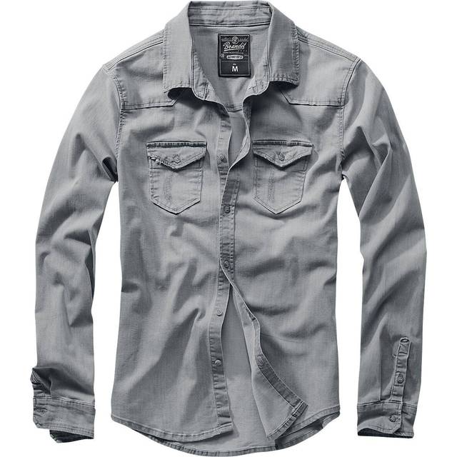 Brandit herrjeansskjorta Riley denimtröja, Grå (denim denim 169), XXL