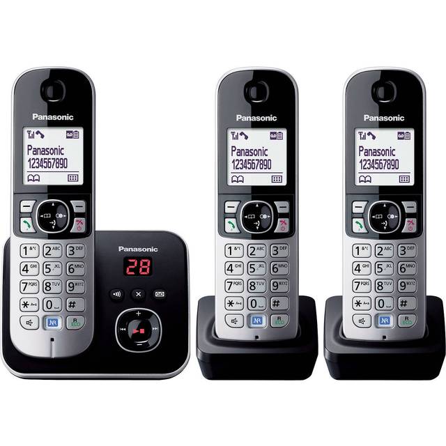 Panasonic KX-TG 6823 Cordless Phone, Trio Handset with Answer Machine