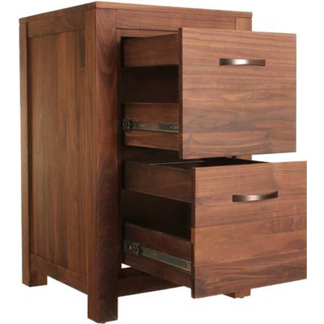 Mayan Walnut Two Drawer Filing Cabinet