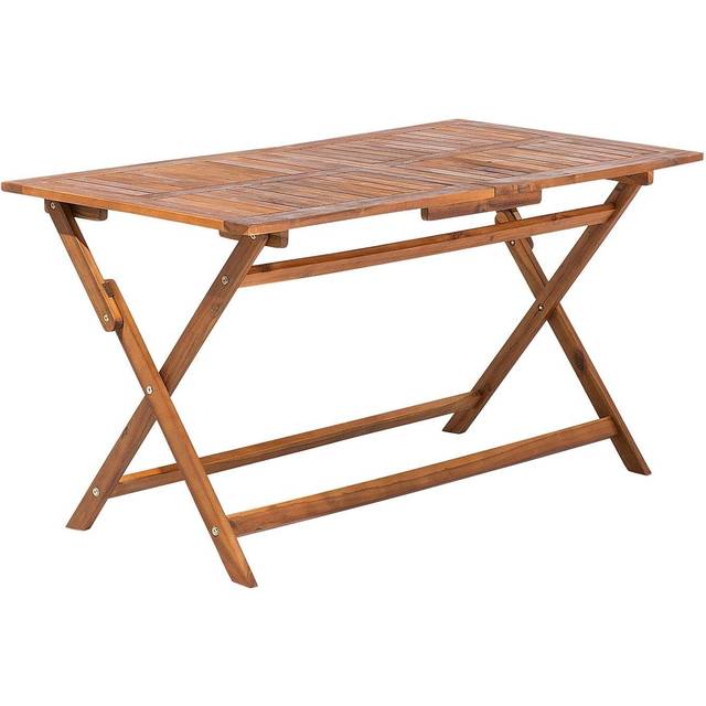 Garden Dining Table CENTO 75 cm 140 cm Acacia Wood Brown