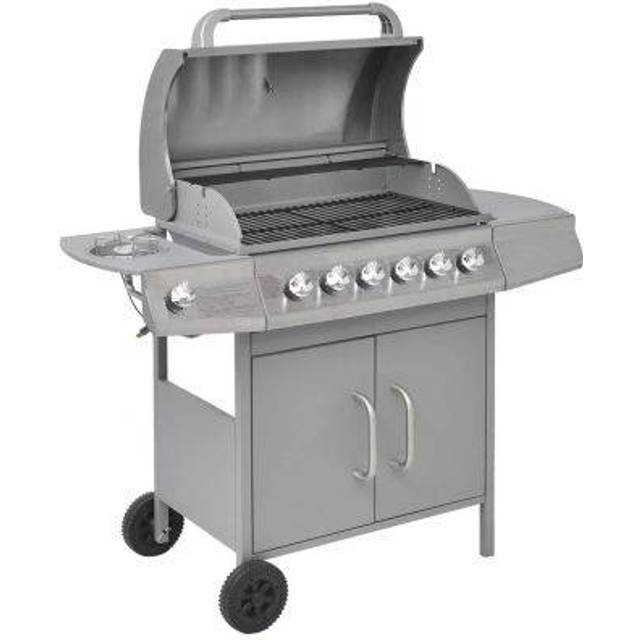 vidaXL Gas Barbecue Grill 6+1 Cooking Zone Black