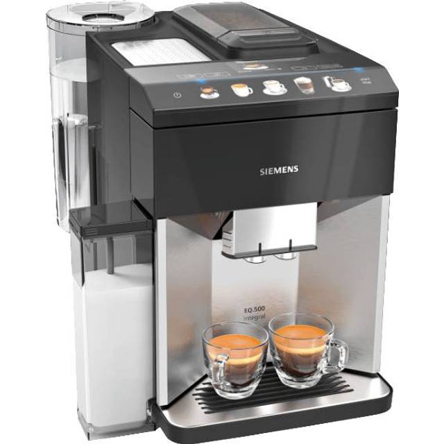 Siemens EQ.500 TQ507R03, Espressomaskin, 1,7 l, Kaffebönor, Malat kaffe, Inbyggd kvarn, Svart, Rostfritt stål