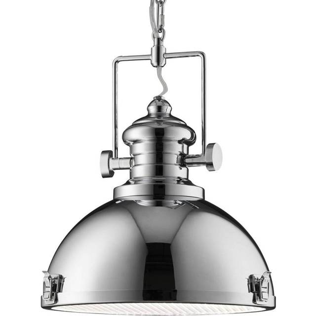 Searchlight - Industrial - 1 Light Dome Ceiling Pendant Chrome with Acrylic Diffuser, E27