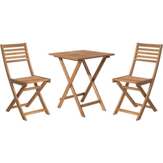 Outdoor Garden Furniture Bistro Set Folding Light Wood Fiji